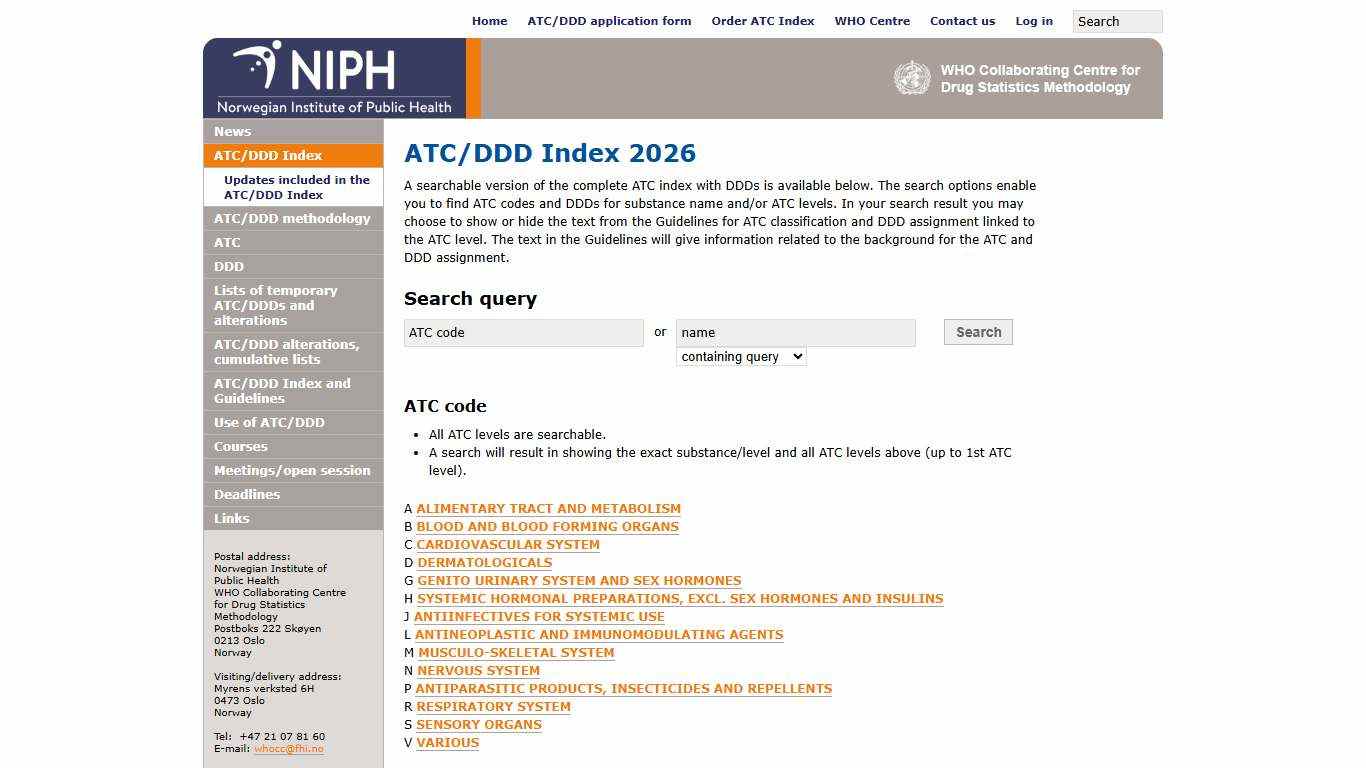 ATCDDD - ATC/DDD Index