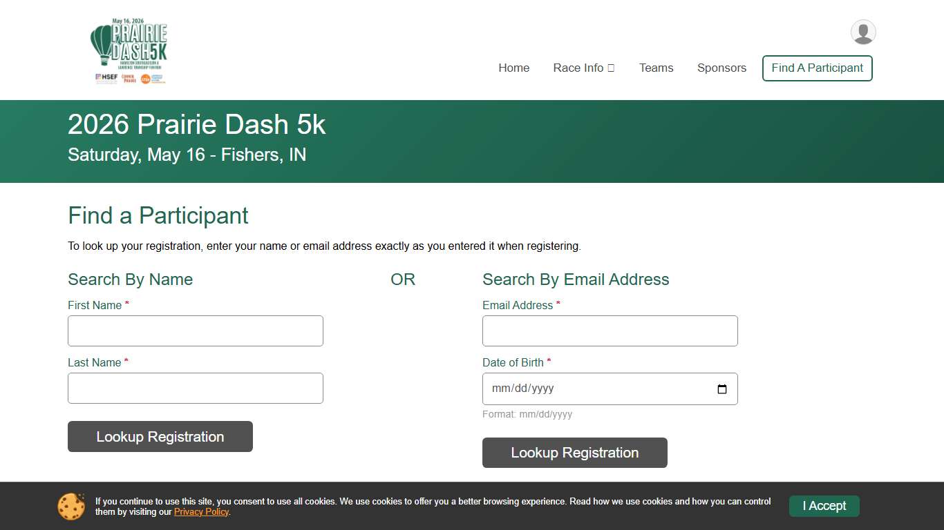 2026 Prairie Dash 5K - Registration Lookup
